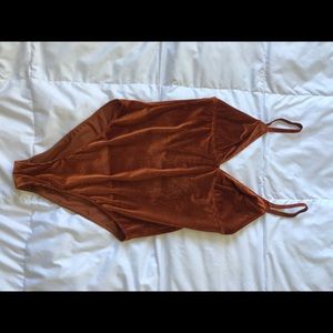 Urban Outfitters ribbed velvet bodysuit